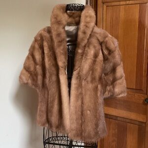 Mink Stole Coat Wrap, Medium, pristine